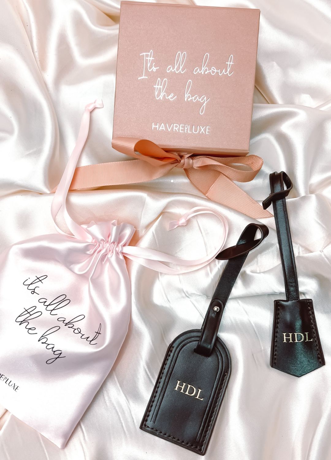 Damier Ebene Luggage Tag Clochette Set