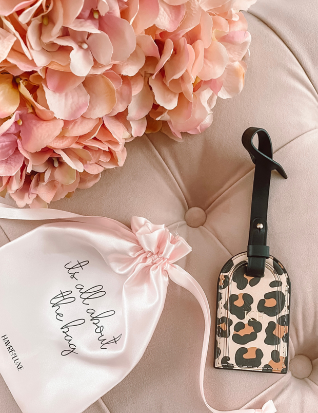 Leopard Print Leather Luggage Tag Havre de Luxe