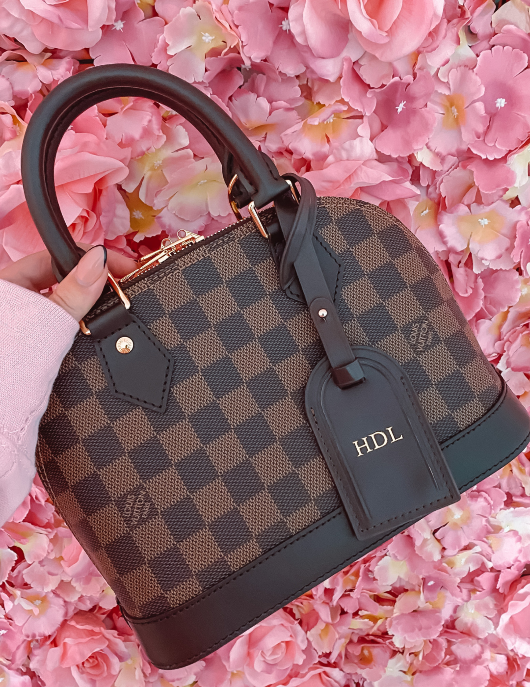 Louis vuitton damier ebene luggage tag sales