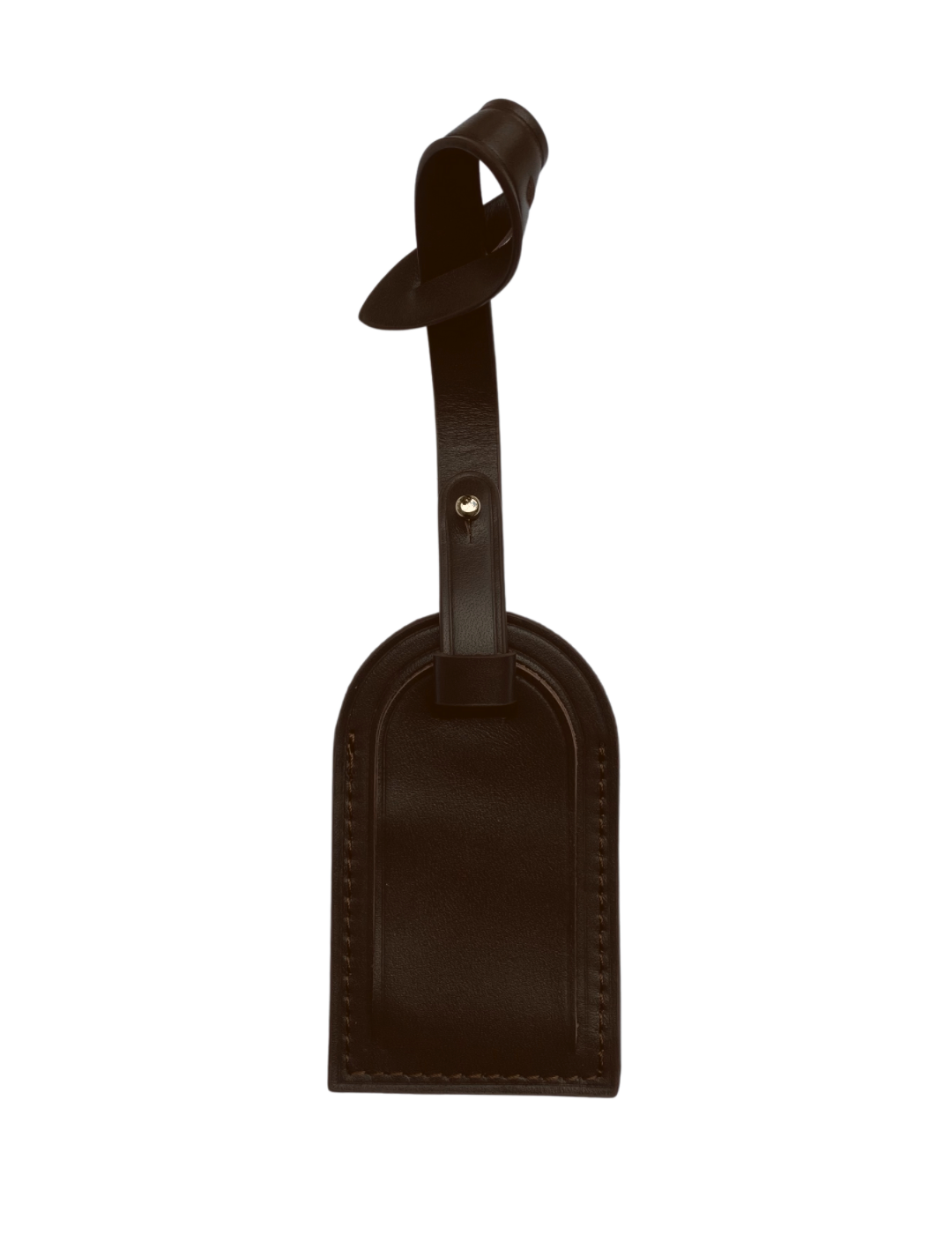 Damier Ebene Brown Leather Luggage Tag Havre de Luxe