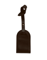 Étiquette de bagage en cuir marron Damier Ebene