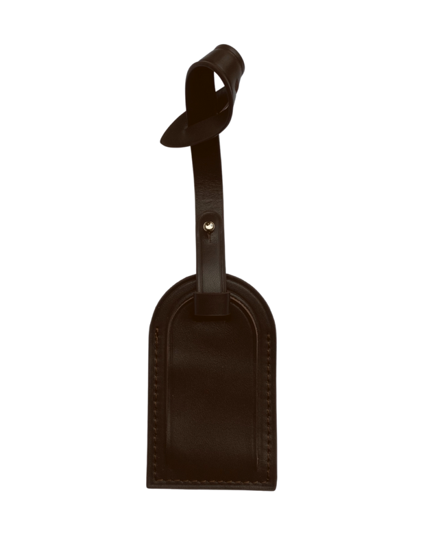 Luxury Luggage Tag - Dark Brown - Smooth Leather